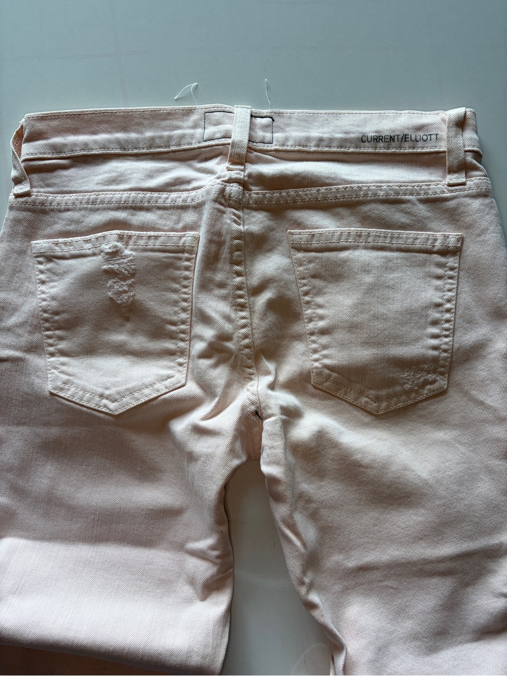 Current/Elliott distressed light pink skinny denim jeans women’s size 26/0 - Picture 7 of 7
